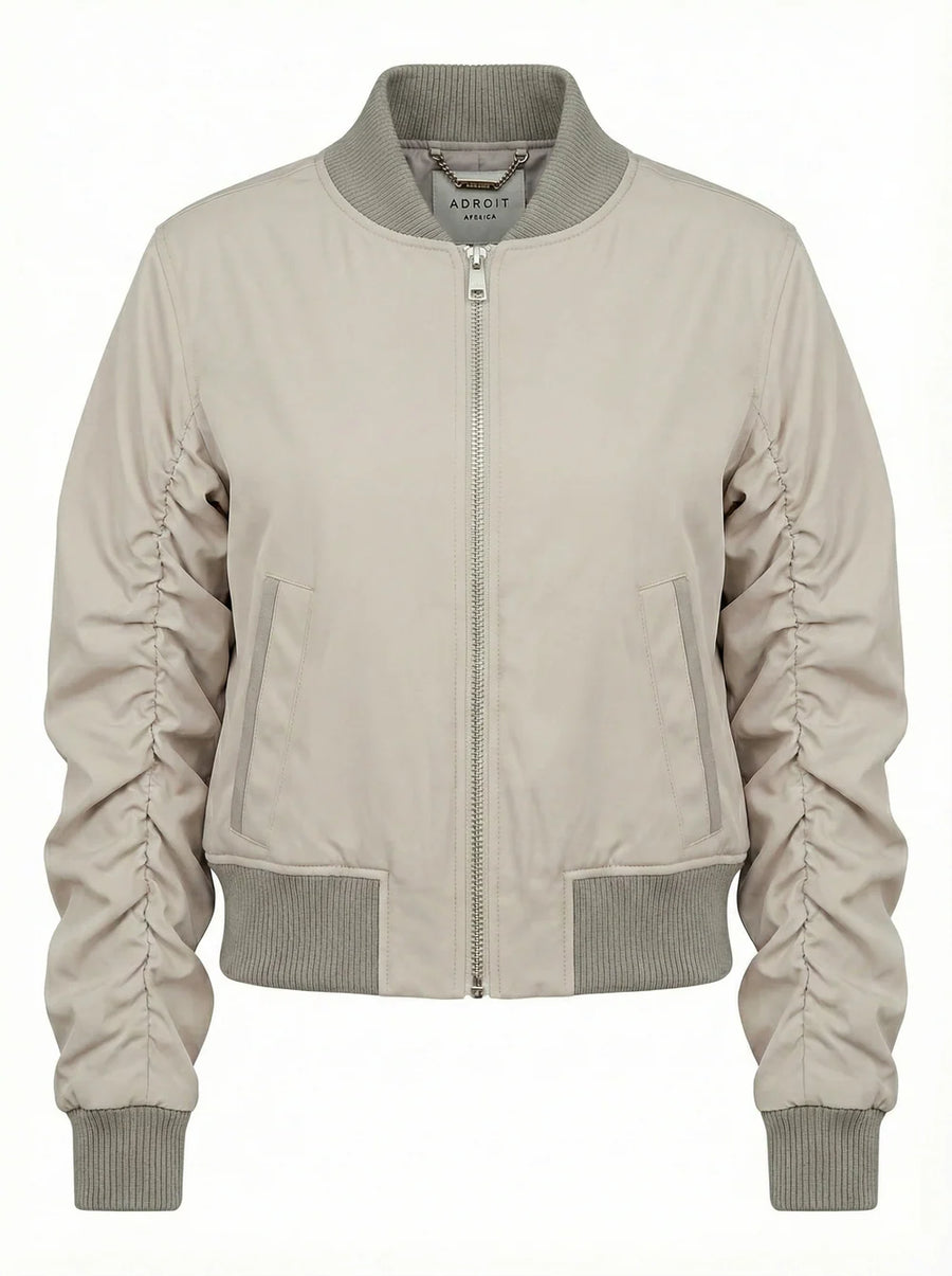 Cierra, bomber jacket with shirring detail