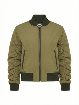 Cierra Bomber Jacket With Shirring Detail