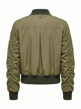 Cierra Bomber Jacket With Shirring Detail