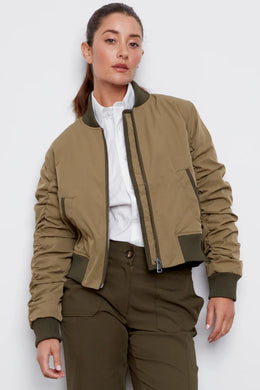 Cierra Bomber Jacket With Shirring Detail