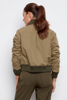 Cierra Bomber Jacket With Shirring Detail