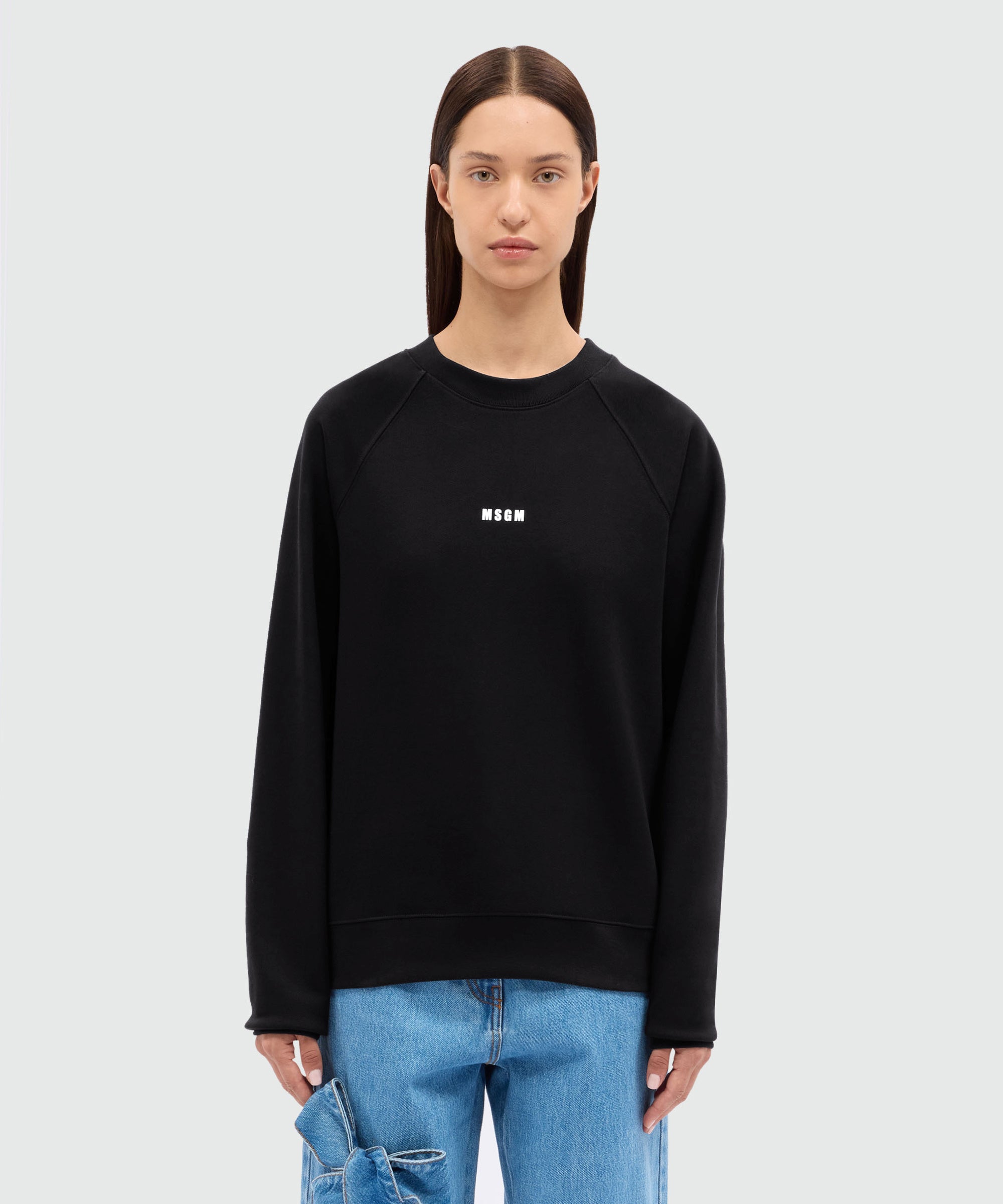 MSGM Logo Cotton Sweatshirt – Off White