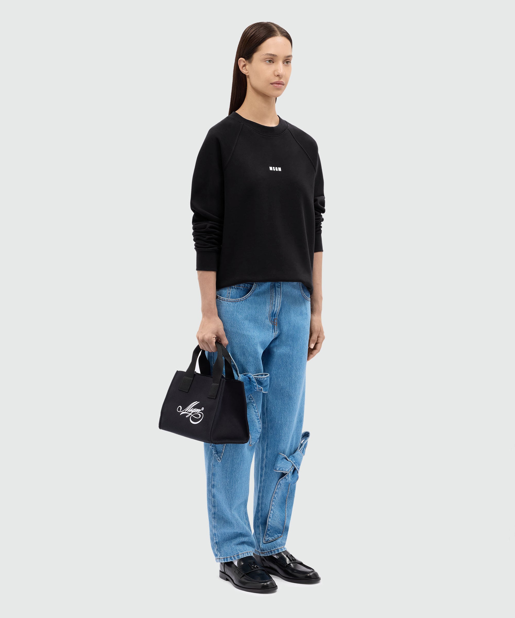 MSGM Logo Cotton Sweatshirt – Off White