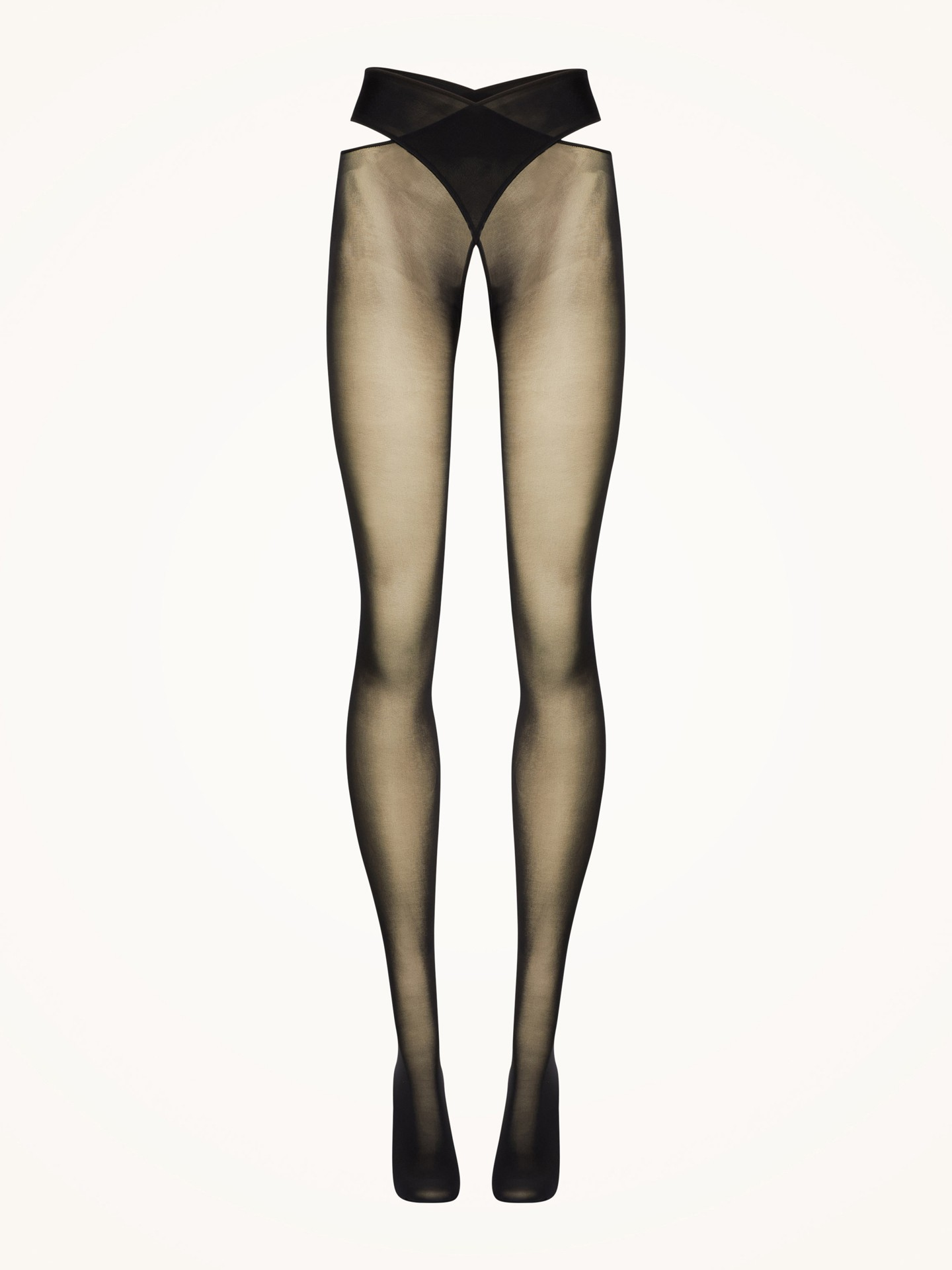 Wolford Individual 12 Stay-Hip Tights — Black