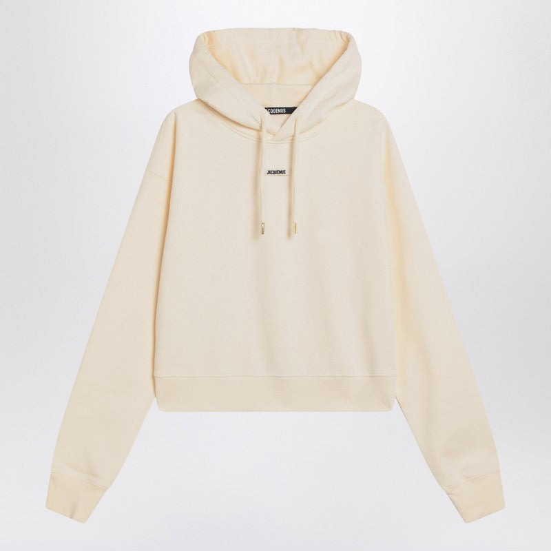 JACQUEMUS Light beige Gros Grain hooded sweatshirt