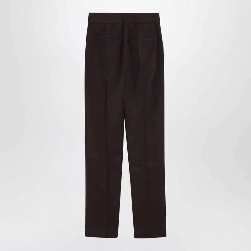JACQUEMUS Brown trousers in silk blend