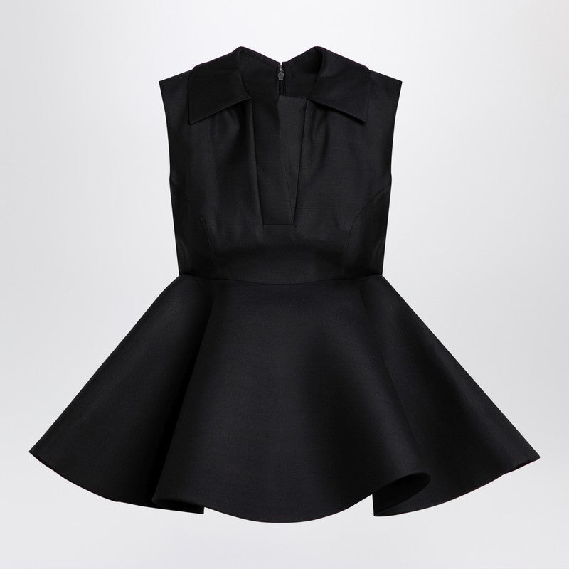 JACQUEMUS Black wool and silk Spalla Top