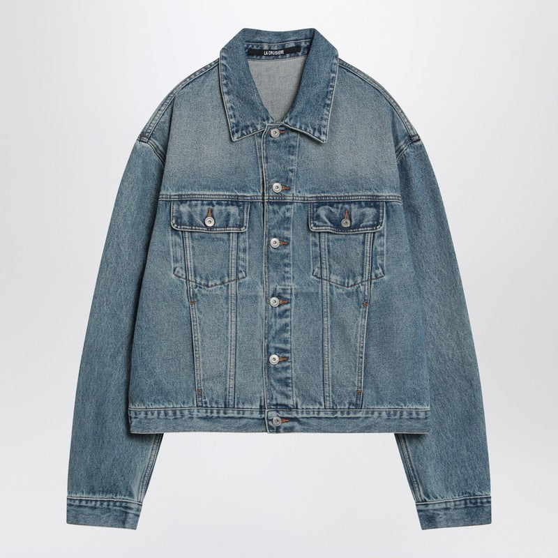 JACQUEMUS Light blue washed denim jacket