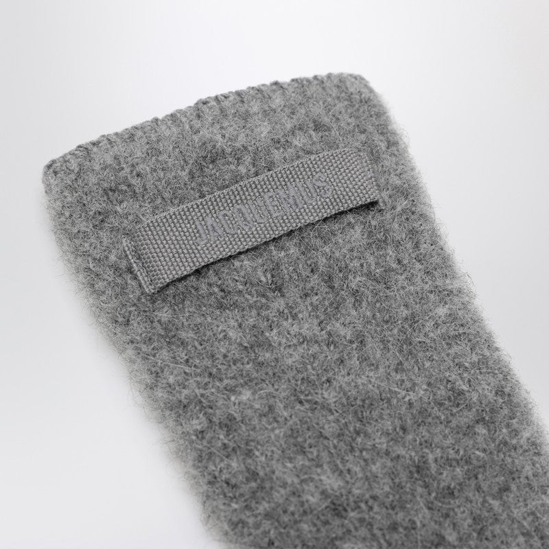 JACQUEMUS Gray alpaca gloves