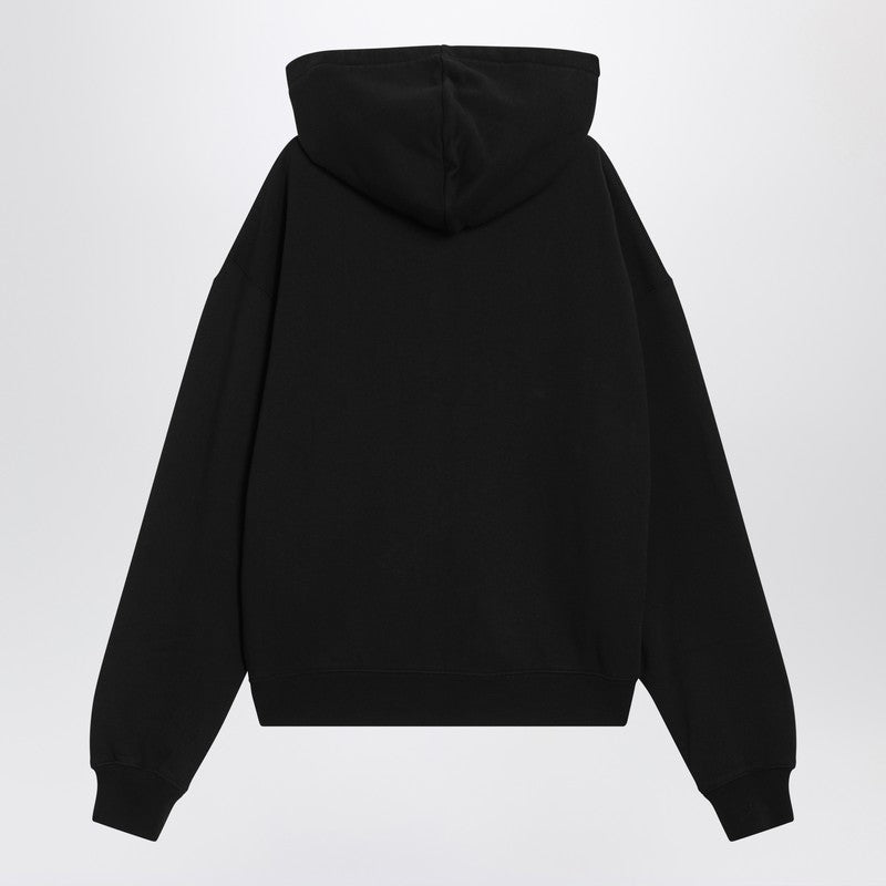 JACQUEMUS Black cotton zip-up hoodie