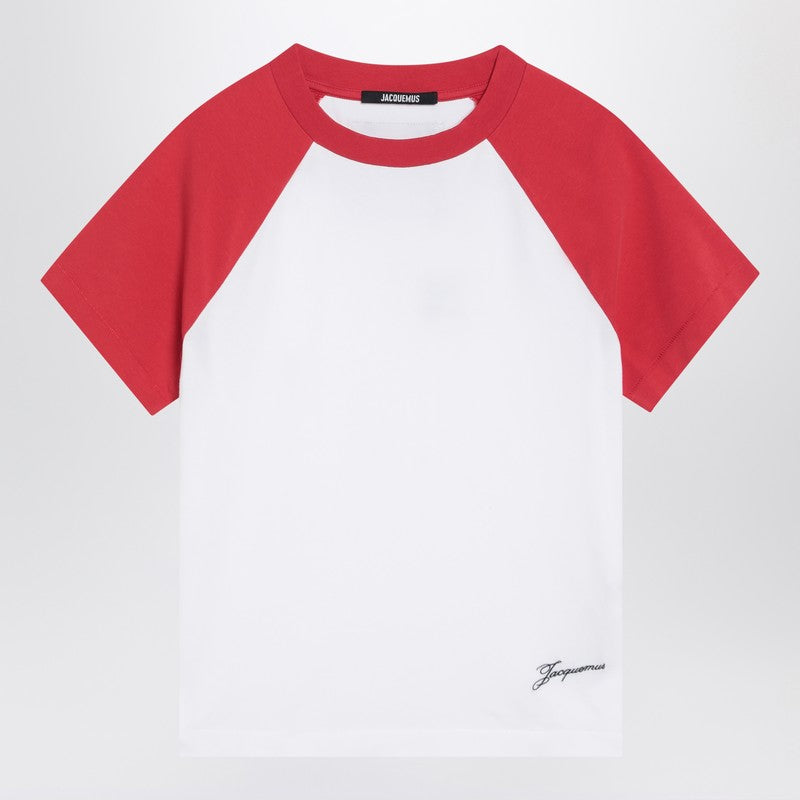 JACQUEMUS Baseball white/red T-shirt