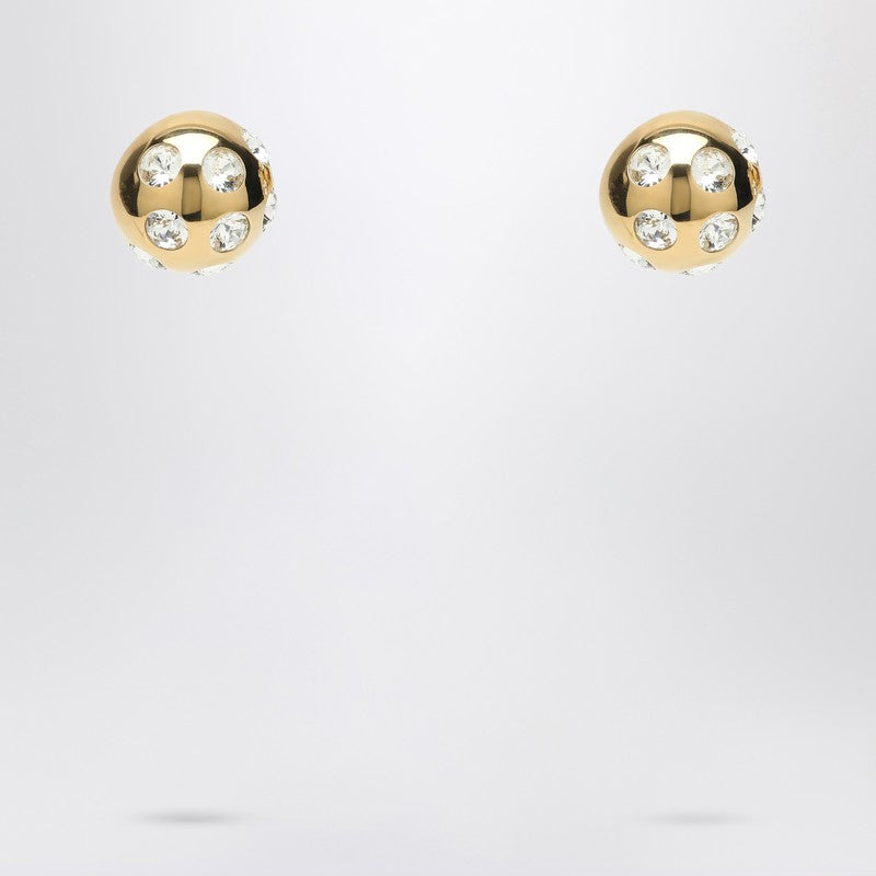 JACQUEMUS Square Round Earrings with rhinestones