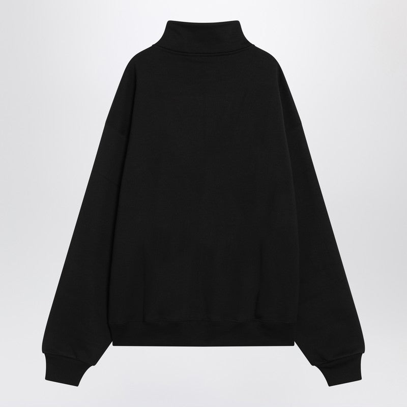 JACQUEMUS Black cotton zip-up sweatshirt