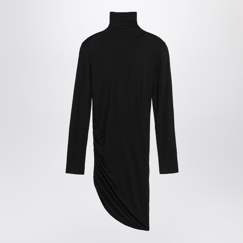JACQUEMUS Black draped  Spallina dress