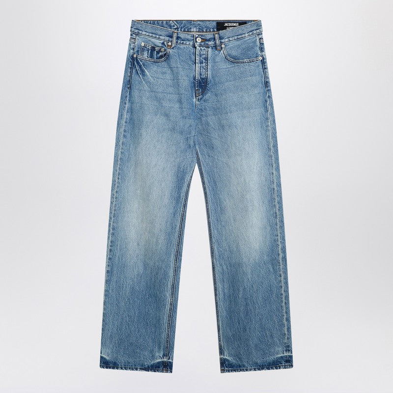 JACQUEMUS Straight leg denim pants in indigo color