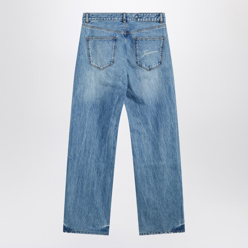 JACQUEMUS Straight leg denim pants in indigo color