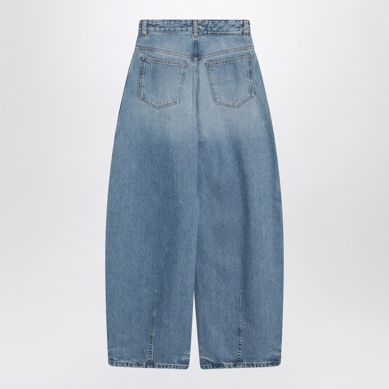 JACQUEMUS Blue Ovalo jeans with curved cut