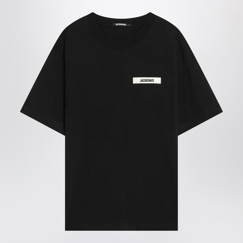 JACQUEMUS Black cotton crew neck T-shirt
