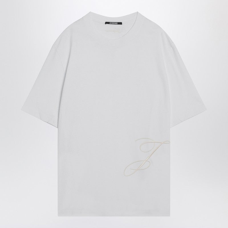 JACQUEMUS White cotton crew neck T-shirt