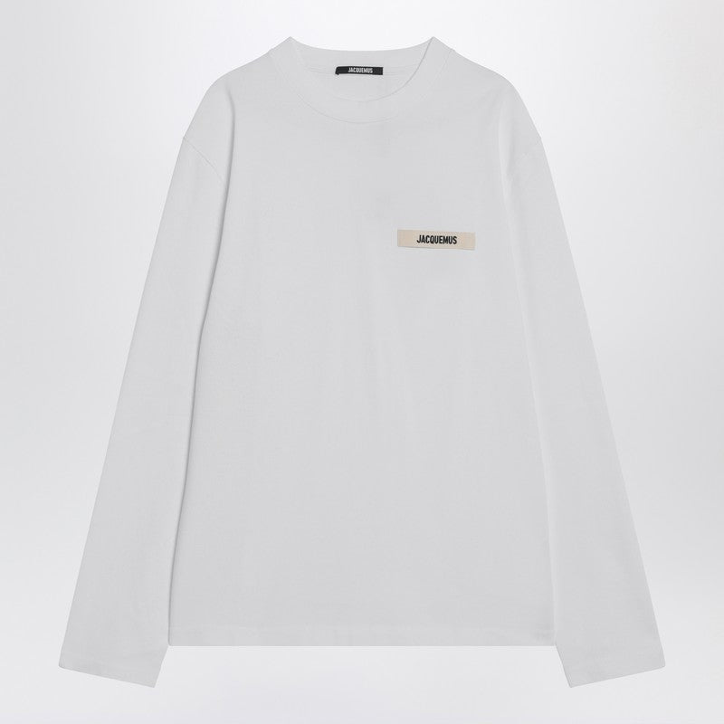 JACQUEMUS White long-sleeved cotton T-shirt