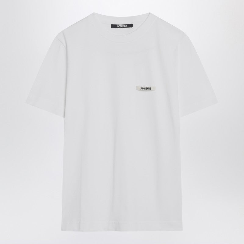 JACQUEMUS White T-shirt with logo patch