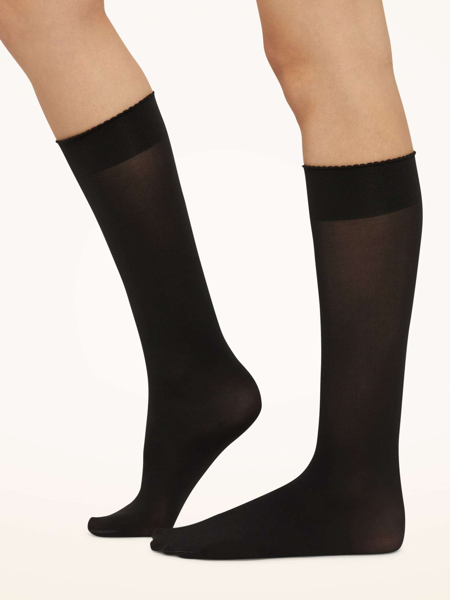 Wolford Velvet de Luxe 50 Knee-Highs — Black