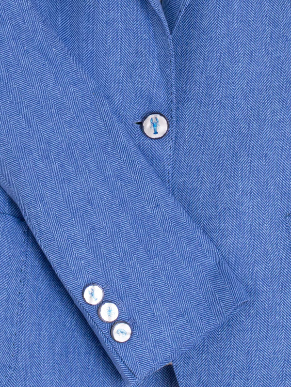 Vilagallo Gadea Light Blue Linen Blend Blazer