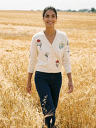 Vilagallo Alina Floral Embroidered Cardigan