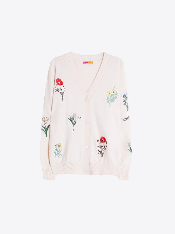 Vilagallo Alina Floral Embroidered Cardigan