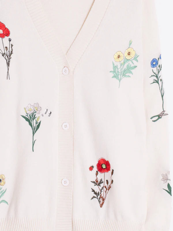 Vilagallo Alina Floral Embroidered Cardigan