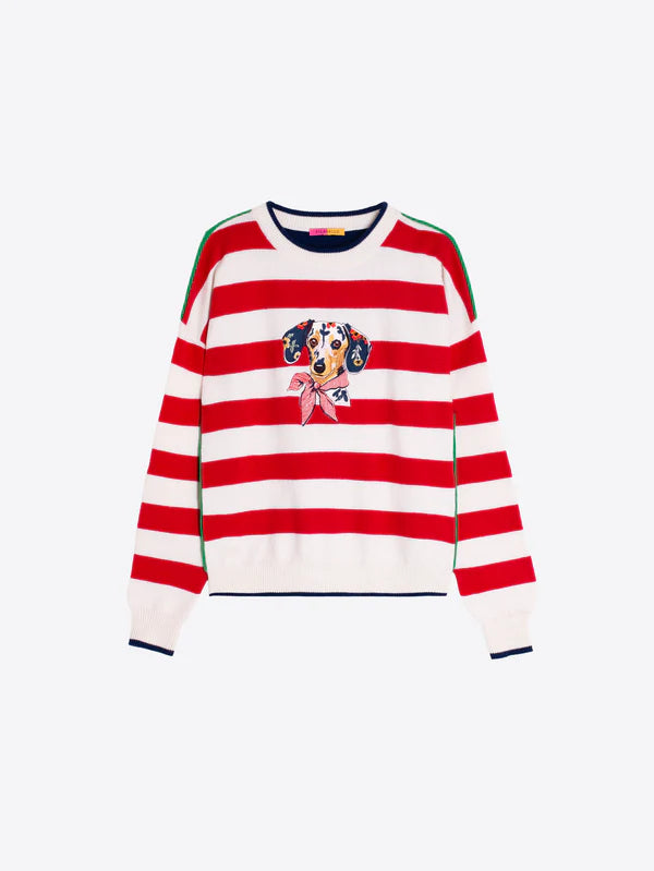 Vilagallo Striped Dachshund Sweater