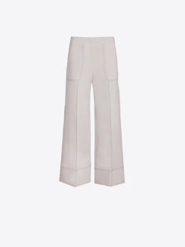 Vilagallo Wide Leg Raw Knit Trousers