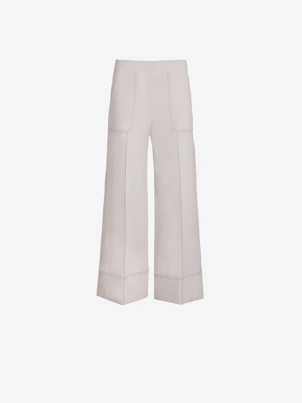 Vilagallo Wide Leg Raw Knit Trousers