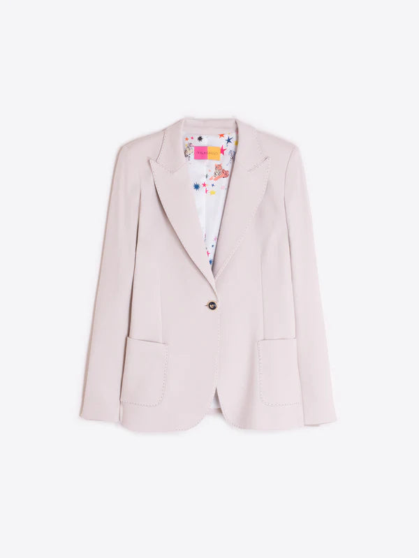 Vilagallo Raw Structured Blazer Jacket