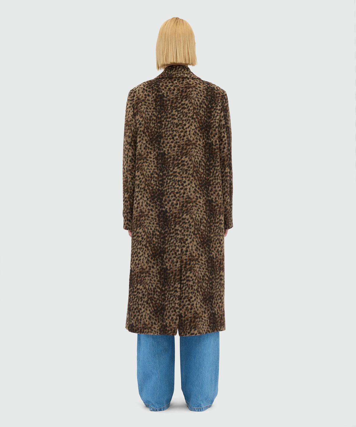MSGM Long Wool Coat with Contrasting Lapels – Black