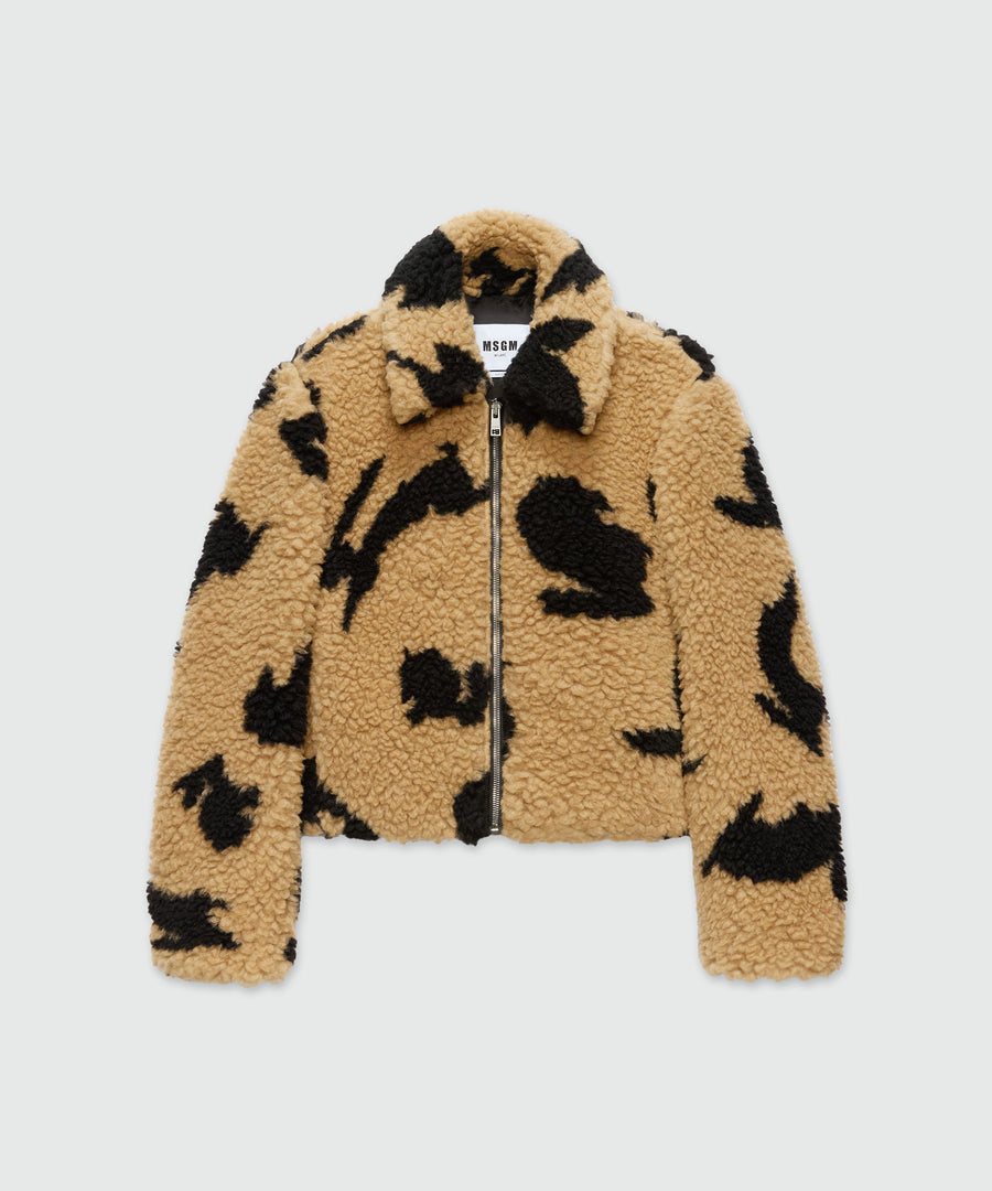 MSGM “Follow the Rabbit” Teddy Jacket – Beige