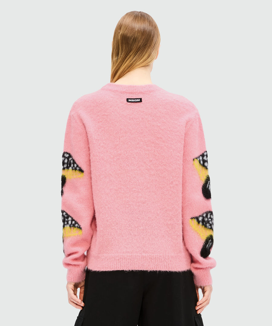 MSGM “Fantastic Mushroom” Jacquard Sweater – Grey