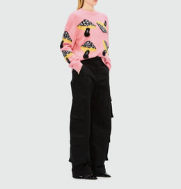 MSGM “Fantastic Mushroom” Jacquard Sweater – Grey
