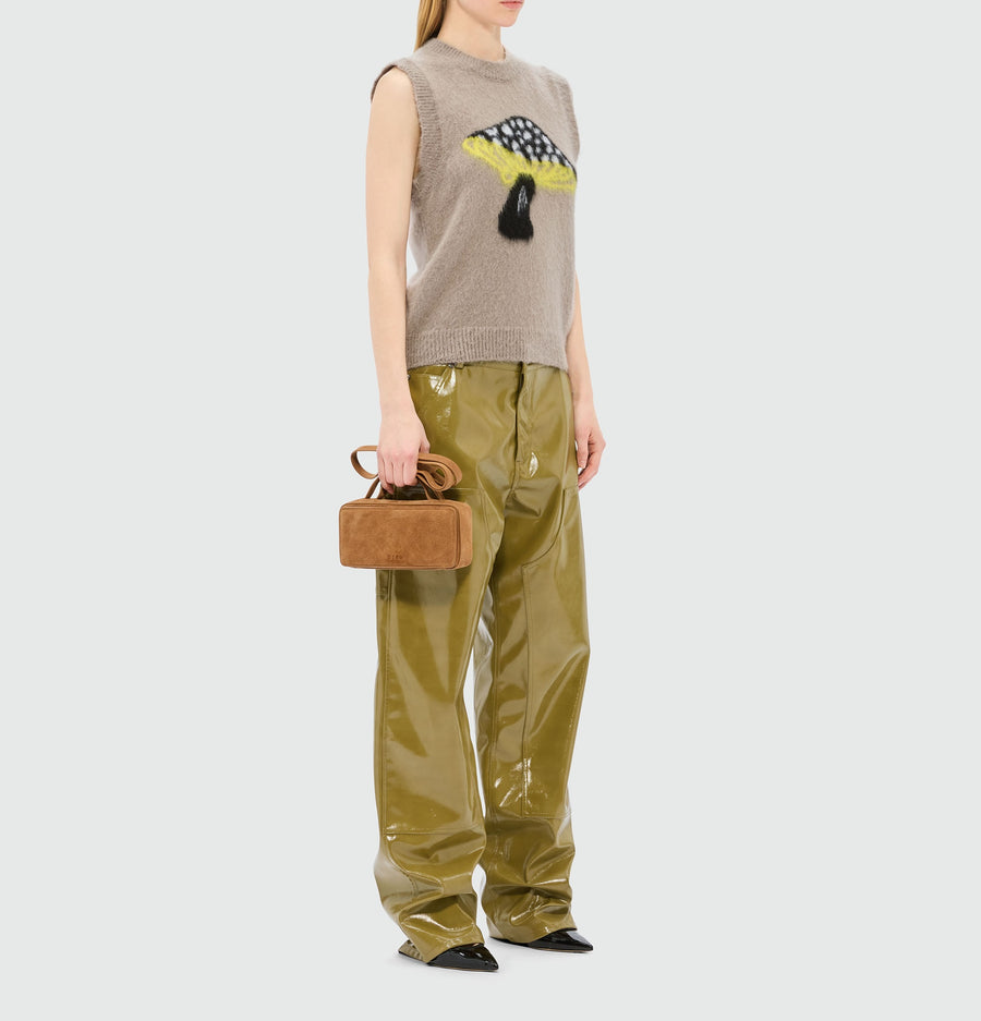 MSGM “Fantastic Mushroom” Jacquard Mohair Vest – Grey