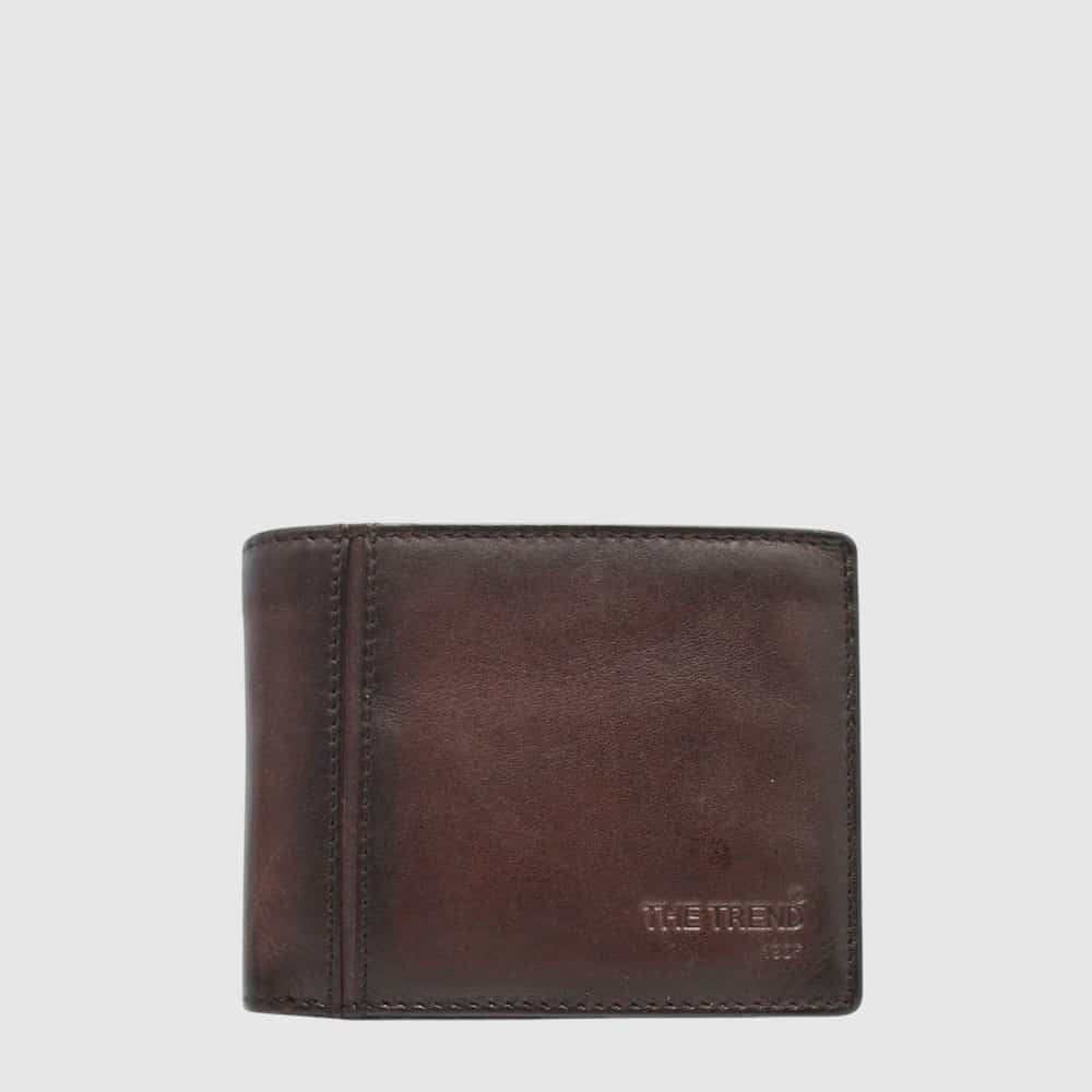 The Trend 13-Card Italian Leather Wallet — Dark Brown