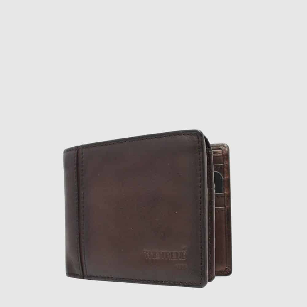 The Trend 13-Card Italian Leather Wallet — Dark Brown