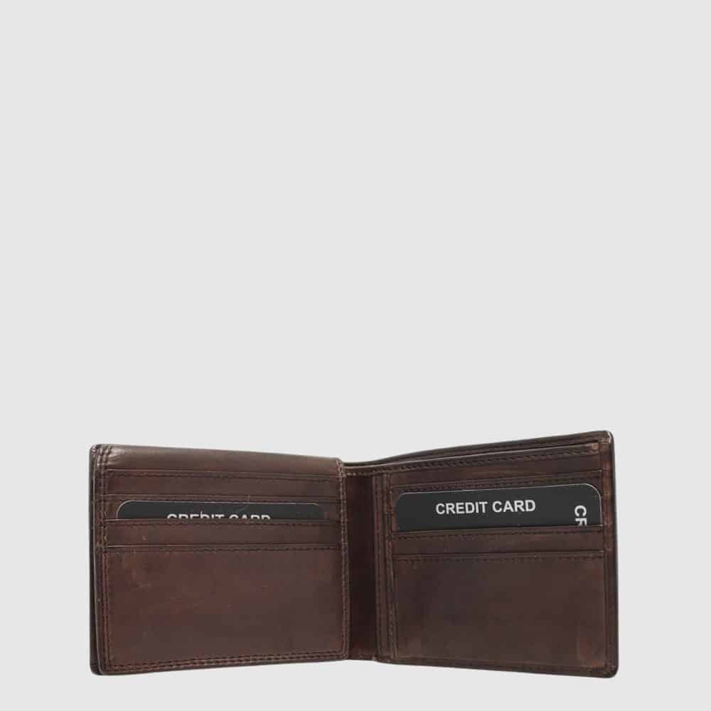 The Trend 13-Card Italian Leather Wallet — Dark Brown