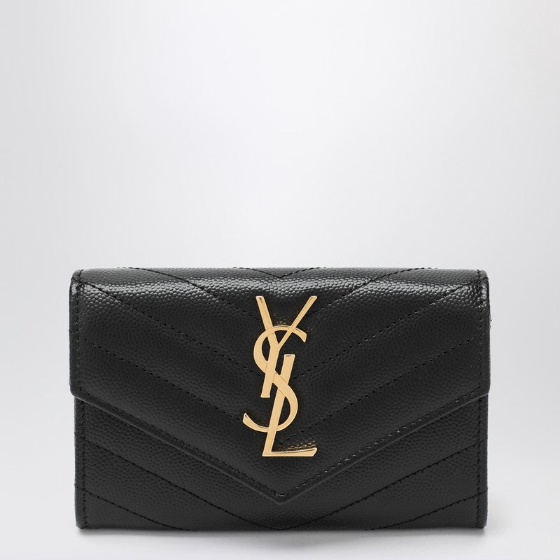 Saint Laurent Black Monogram Envelope small wallet