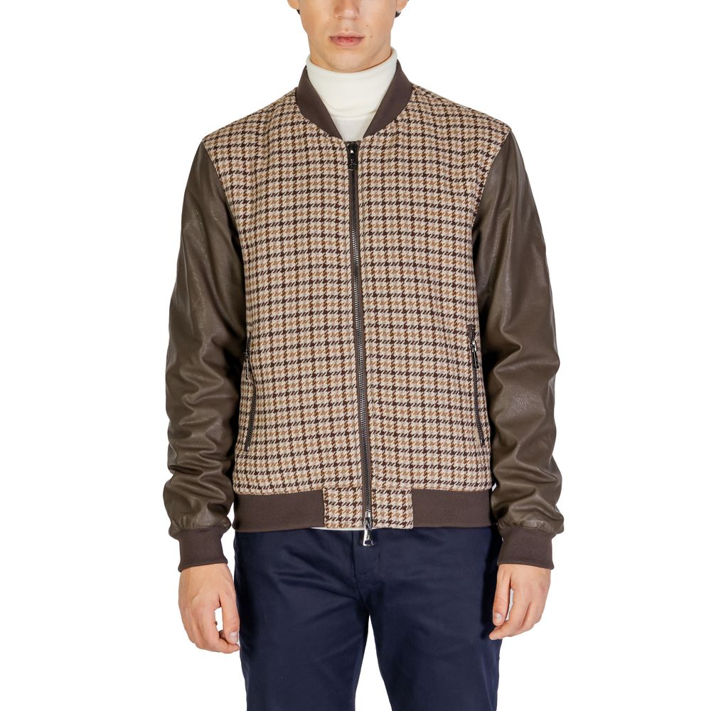 Brown Polyester Jackets & Coat