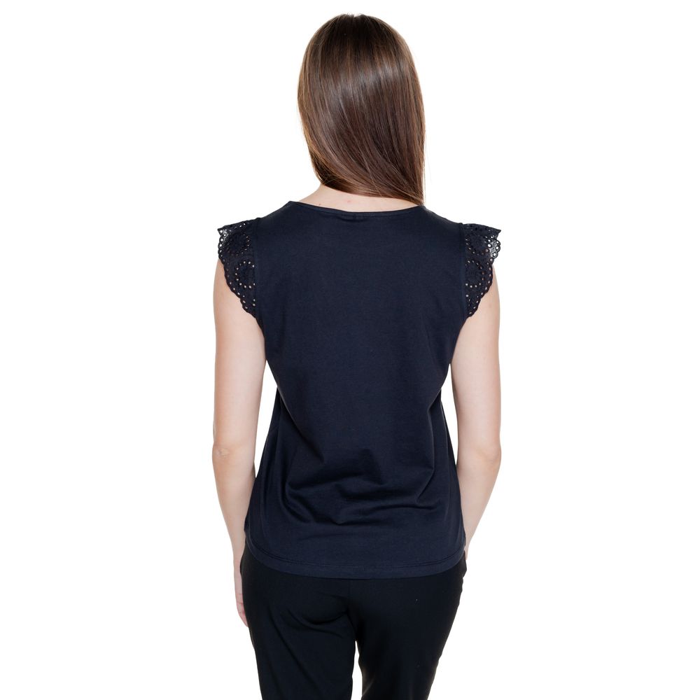 Black Cotton Cotton Tops & T-Shirt