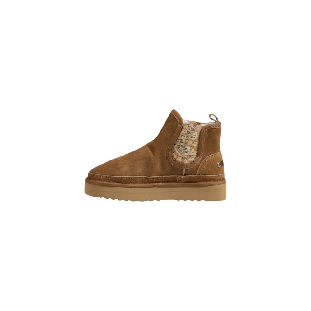 Beige Leather Ankle