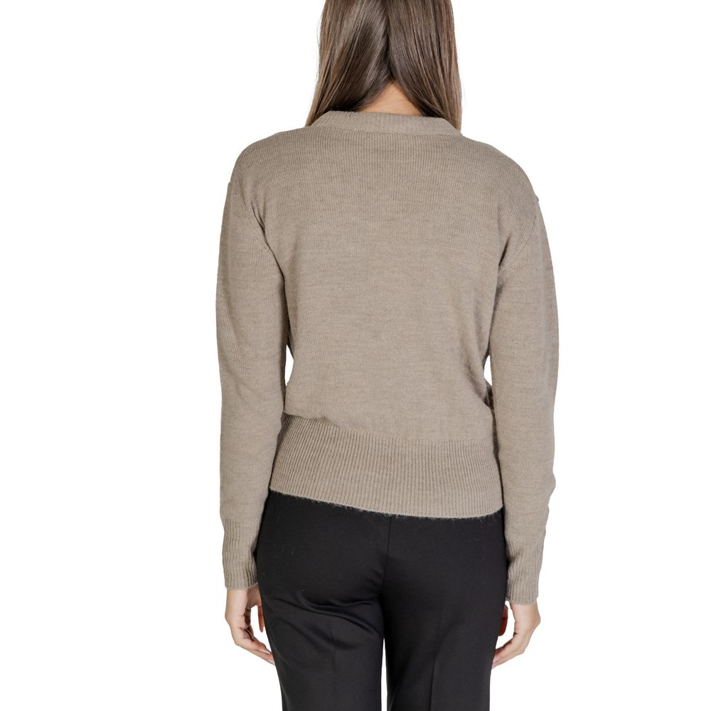 Beige Polyester Sweater