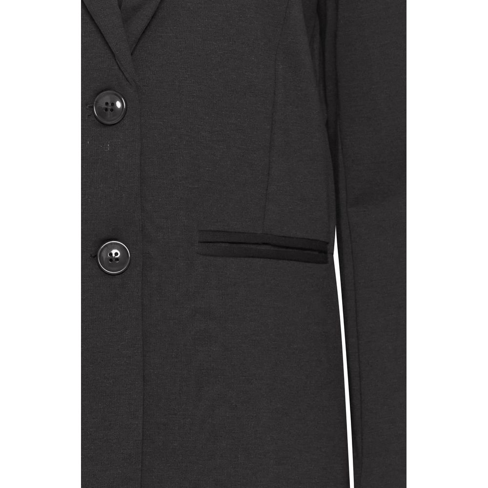 Black Polyester Polyester Suits & Blazer