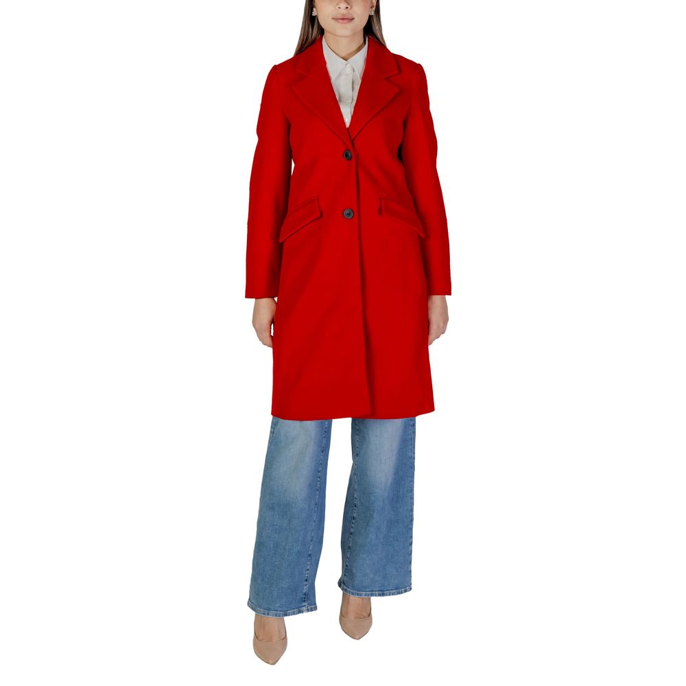 Red Polyester Coat