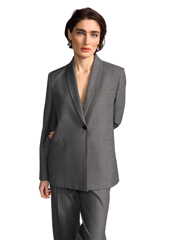 Blazer with Checked Pattern Rock Patterned